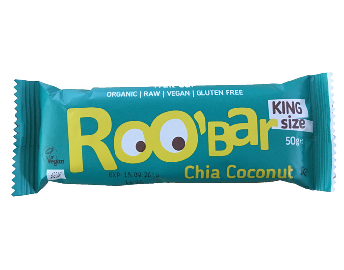 ROO'BAR Barre Chia Noix de Coco 100% Cru - 50 g