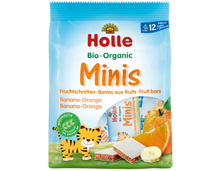 HOLLE Minis Barres aux Fruits - Banane Orange - Ds 12 mois - 100 g