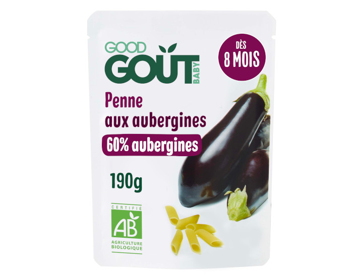 GOOD GOUT Petit Plat Bb Pennes aux Aubergines - 190g - Ds 8 mois