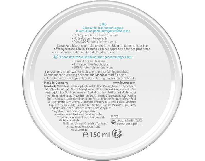 LAVERA Basis Sensitiv - Crme Multi-Usages - Aloe Vera et Amande Bio - 150 ml (2)