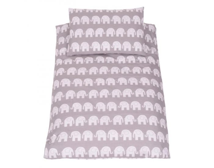 SEVIRA KIDS Tour de lit  coussins modulables avec parure rversible - Elphants - Gris/Turquoise (13)