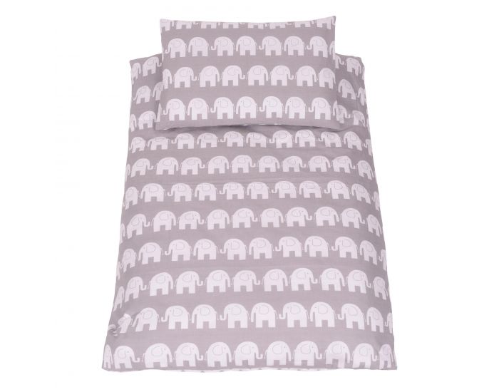 SEVIRA KIDS Tour de lit  coussins modulables avec parure rversible - Elphants - Gris/Turquoise (5)