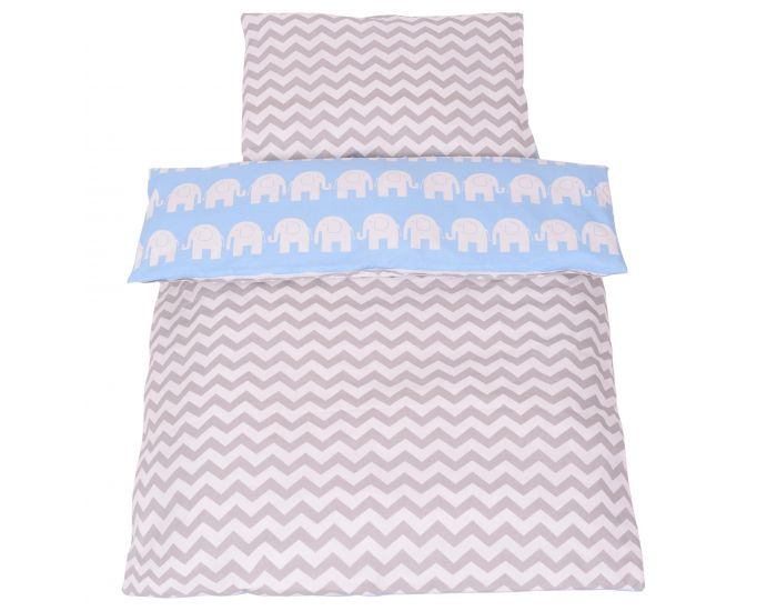 SEVIRA KIDS Tour de lit  coussins modulables avec parure rversible - Elphants - Bleu (16)