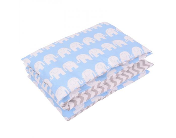 SEVIRA KIDS Tour de lit  coussins modulables avec parure rversible - Elphants - Bleu (5)