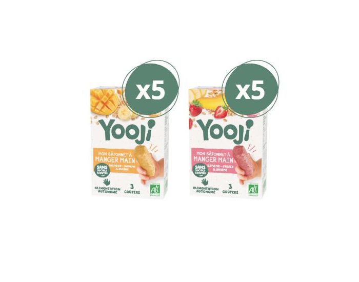 YOOJI Pack spcial Goter DME Btonnets Fruits  Manger Main BIO - 30 goters - Ds 12 mois (1)