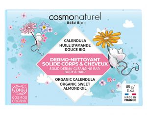 COSMO NATUREL Dermo-Nettoyant Solide Corps et Cheveux Bb - 85g
