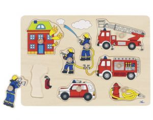 GOKI Puzzle  Encastrements Pompiers - Ds 1 an 