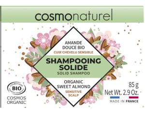 COSMO NATUREL Shampooing Solide Cuir Chevelu Sensible  l'Amande Douce - 85 g