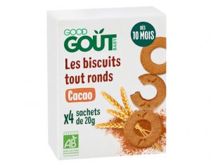 GOOD GOUT Biscuits Tout Ronds Cacao - 80g - Ds 10 mois