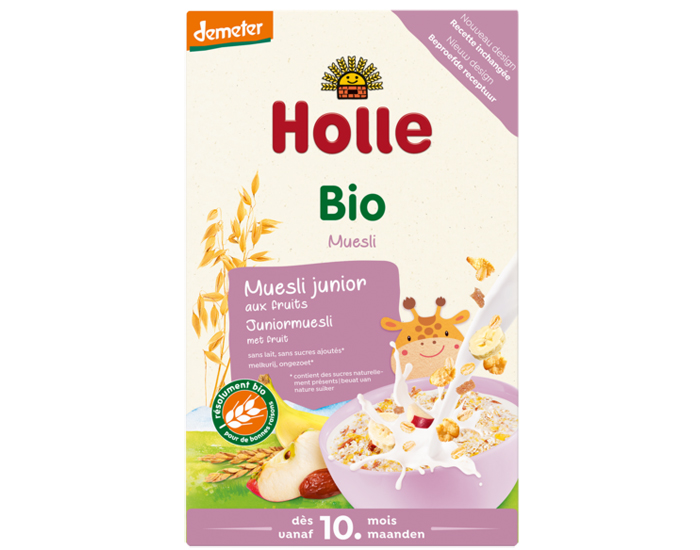 HOLLE Muesli Junior Multi-Crales Fruits - 250 g - Ds 10 mois