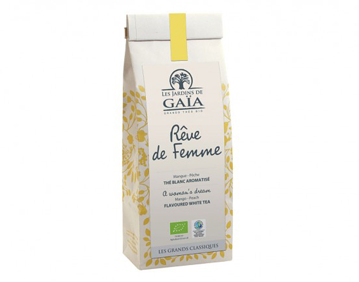 LES JARDINS DE GAIA Th Blanc Mangue-Pche - Rve de Femme - 50 g
