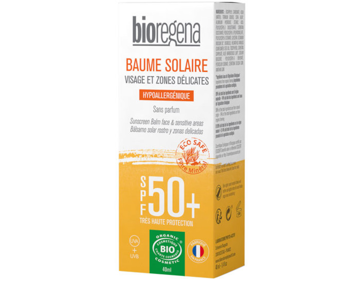 BIOREGENA Baume Solaire Visage et Zones Dlicates SPF50+ - 40 ml