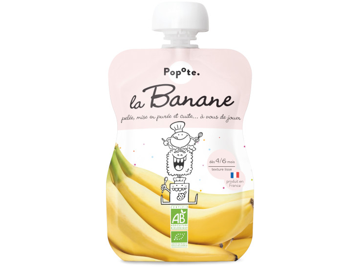 POPOTE Gourde Banane Bio - 120 g - Ds 4/6 mois