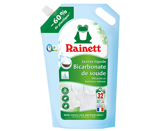 RAINETT Lessive Liquide Bicarbonate - Recharge 1.6 L