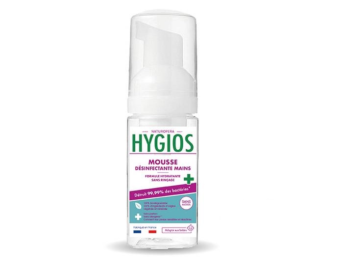 HYGIOS Mousse Mains Dsinfectante 100% Vgtal - 50 ml - Ds 3 mois