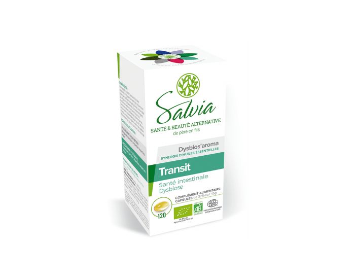 SALVIA NUTRITION Dysbios'Aroma Huiles Essentielles Bio - Transit - 120 Capsules