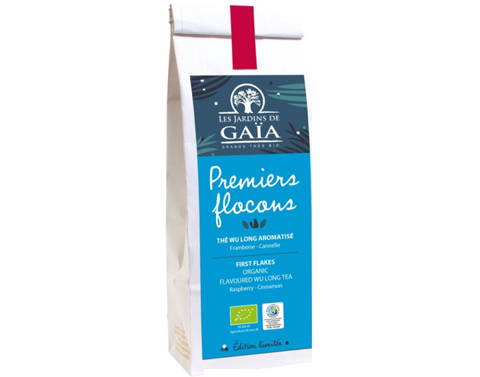 LES JARDINS DE GAIA Premiers Flocons - Th Oolong Framboise Cacao Cannelle - Sachet 70 g