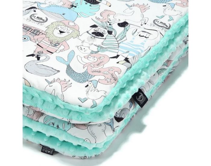 SEVIRA KIDS Couverture bb double face coton et Minky - Collection Sweet Family II (8)
