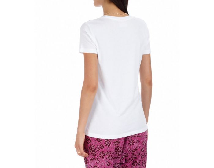 JOYAH T-shirt Femme Col V en Bambou - Blanc (3)