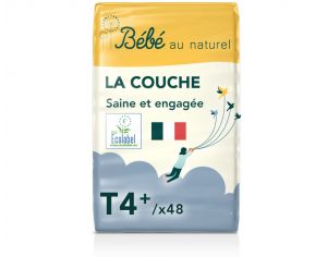 BEBE AU NATUREL La Couche Ecologique - Pack Economique Taille 4+ / 9-20 kg A l'unit / 48 couches