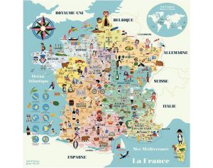 VILAC Carte de France Magntique Ingela P. Arrhenius - Ds 5 ans 
